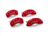 MGP Brake Caliper Covers with RS Logo; Red; Front and Rear (10-15 Camaro LS, LT)
