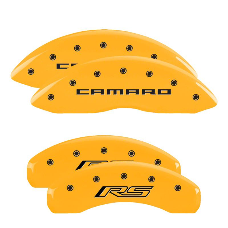 MGP Camaro Yellow Caliper Covers with Camaro and RS Logo; Front and