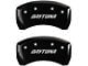 MGP Brake Caliper Covers with Daytona Logo; Black; Front and Rear (11-23 Challenger R/T; 2014 Challenger Rallye Redline; 17-23 Challenger GT, T/A; 12-23 Challenger SXT w/ Dual Piston Front Calipers)