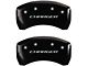 MGP Brake Caliper Covers with Charger Logo; Black; Front and Rear (09-10 Challenger SE)