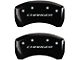 MGP Brake Caliper Covers with Charger Logo; Black; Front and Rear (11-23 Challenger R/T; 2014 Challenger Rallye Redline; 17-23 Challenger GT, T/A; 12-23 Challenger SXT w/ Dual Piston Front Calipers)