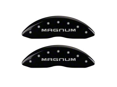 MGP Brake Caliper Covers with Magnum Logo; Black; Front and Rear (08-14 Challenger SRT8; 2015 Challenger SRT 392; 15-23 Challenger Scat Pack w/ 4-Piston Front Calipers)