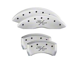 MGP Brake Caliper Covers with Vintage R/T Logo; White; Front and Rear (11-23 Challenger R/T; 2014 Challenger Rallye Redline; 17-23 Challenger GT, T/A; 12-23 Challenger SXT w/ Dual Piston Front Calipers)