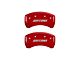 MGP Brake Caliper Covers with Daytona Logo; Red; Front and Rear (11-23 Challenger R/T; 2014 Challenger Rallye Redline; 17-23 Challenger GT, T/A; 12-23 Challenger SXT w/ Dual Piston Front Calipers)