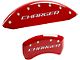 MGP Brake Caliper Covers with Charger Logo; Red; Front and Rear (09-10 Challenger R/T)