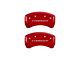 MGP Brake Caliper Covers with Charger Logo; Red; Front and Rear (2011 SE; 11-14 Challenger R/T w/ Single Piston Front Calipers; 12-23 Challenger SXT w/ Single Piston Front Calipers)