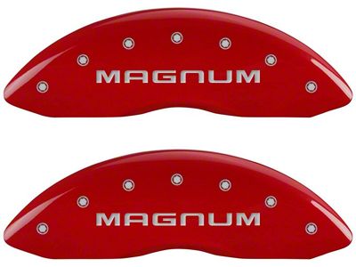 MGP Brake Caliper Covers with Magnum Logo; Red; Front and Rear (09-10 Challenger R/T)