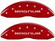 MGP Brake Caliper Covers with Magnum Logo; Red; Front and Rear (08-14 Challenger SRT8; 2015 Challenger SRT 392; 15-23 Challenger Scat Pack w/ 4-Piston Front Calipers)