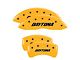 MGP Brake Caliper Covers with Daytona Logo; Yellow; Front and Rear (11-23 Challenger R/T; 2014 Challenger Rallye Redline; 17-23 Challenger GT, T/A; 12-23 Challenger SXT w/ Dual Piston Front Calipers)