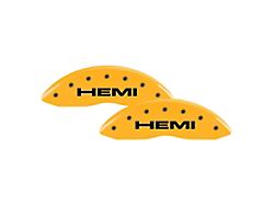 MGP Brake Caliper Covers with HEMI Logo; Yellow; Front and Rear (08-14 Challenger SRT8; 2015 Challenger Scat Pack, SRT 392)