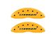 MGP Brake Caliper Covers with Charger and R/T Logo; Yellow; Front and Rear (08-14 Challenger SRT8; 2015 Challenger SRT 392; 15-23 Challenger Scat Pack w/ 4-Piston Front Calipers)