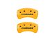 MGP Brake Caliper Covers with Charger Logo; Yellow; Front and Rear (09-10 Challenger R/T)