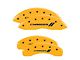 MGP Brake Caliper Covers with Charger Stripes Logo; Yellow; Front and Rear (08-14 Challenger SRT8; 2015 Challenger SRT 392; 15-23 Challenger Scat Pack w/ 4-Piston Front Calipers)
