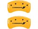 MGP Brake Caliper Covers with Charger Stripes Logo; Yellow; Front and Rear (11-23 Challenger R/T; 2014 Challenger Rallye Redline; 17-23 Challenger GT, T/A; 12-23 Challenger SXT w/ Dual Piston Front Calipers)