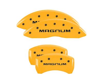MGP Brake Caliper Covers with Magnum Logo; Yellow; Front and Rear (09-10 Challenger R/T)