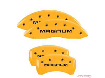 MGP Brake Caliper Covers with Magnum Logo; Yellow; Front and Rear (09-10 Challenger SE)