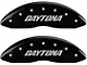 MGP Brake Caliper Covers with Daytona Logo; Black; Front and Rear (11-23 Charger R/T, SXT w/ Dual Piston Front Calipers; 15-17 AWD Charger SE w/ Dual Piston Front Calipers; 18-20 Charger Daytona, GT w/ Dual Piston Front Calipers)