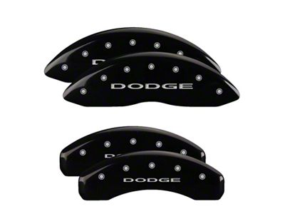 MGP Brake Caliper Covers with Dodge Logo; Black; Front and Rear (06-14 Charger SRT8; 2016 Charger SRT 392)