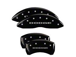 MGP Brake Caliper Covers with Dodge Logo; Black; Front and Rear (11-23 Charger R/T; 12-23 Charger SXT w/ Dual Piston Front Calipers; 15-17 AWD Charger SE; 18-23 Charger Daytona, GT)