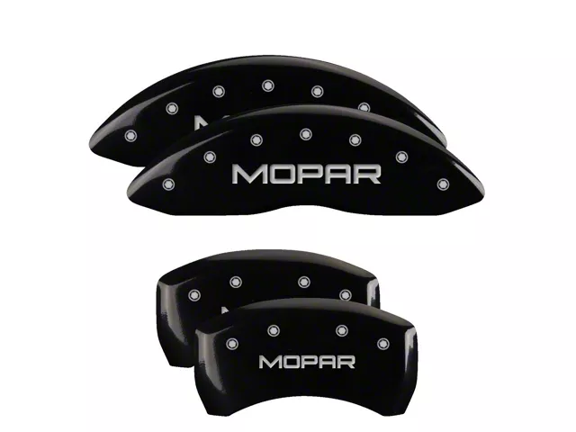 MGP Brake Caliper Covers with MOPAR Logo; Black; Front and Rear (11-23 Charger R/T; 12-23 Charger SXT w/ Dual Piston Front Calipers; 15-17 AWD Charger SE; 18-23 Charger Daytona, GT)