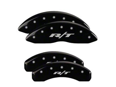 MGP Brake Caliper Covers with R/T Logo; Black; Front and Rear (06-14 Charger SRT8; 2016 Charger SRT 392)