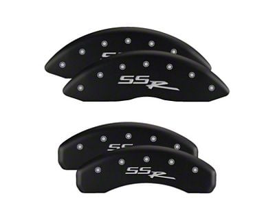 MGP Brake Caliper Covers with Challenger and Vintage R/T Logo; Black; Front and Rear (11-18 Charger R/T w/ Single Piston Front Calipers; 11-17 Charger SE w/ Single Piston Front Calipers; 12-23 SXT Charger w/ Single Piston Front Calipers)