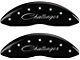 MGP Brake Caliper Covers with Cursive Challenger Logo; Black; Front and Rear (11-18 Charger R/T w/ Single Piston Front Calipers; 11-17 Charger SE w/ Single Piston Front Calipers; 12-23 SXT Charger w/ Single Piston Front Calipers)