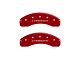 MGP Brake Caliper Covers with Charger Logo; Red; Front and Rear (06-14 Charger SRT8; 2016 Charger SRT 392)