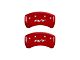 MGP Brake Caliper Covers with Charger and R/T Logo; Red; Front and Rear (11-23 Charger R/T, SXT w/ Dual Piston Front Calipers; 15-17 AWD Charger SE w/ Dual Piston Front Calipers; 18-20 Charger Daytona, GT w/ Dual Piston Front Calipers)