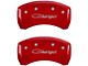 MGP Brake Caliper Covers with Cursive Charger Logo; Red; Front and Rear (06-10 Charger Daytona R/T, R/T)