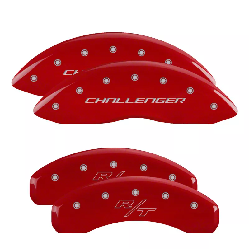 MGP Charger Red Caliper Covers with Vintage Style R/T Logo; Front and