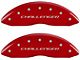 MGP Brake Caliper Covers with Challenger and Vintage R/T Logo; Red; Front and Rear (11-18 Charger R/T w/ Single Piston Front Calipers; 11-17 Charger SE w/ Single Piston Front Calipers; 12-23 SXT Charger w/ Single Piston Front Calipers)