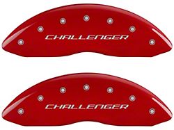 MGP Brake Caliper Covers with Challenger Logo; Red; Front and Rear (11-18 Charger R/T w/ Single Piston Front Calipers; 11-17 Charger SE w/ Single Piston Front Calipers; 12-23 SXT Charger w/ Single Piston Front Calipers)