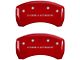 MGP Brake Caliper Covers with Challenger Logo; Red; Front and Rear (11-18 Charger R/T w/ Single Piston Front Calipers; 11-17 Charger SE w/ Single Piston Front Calipers; 12-23 SXT Charger w/ Single Piston Front Calipers)