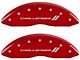 MGP Brake Caliper Covers with Challenger Stripes Logo; Red; Front and Rear (06-10 Charger Daytona R/T, R/T)