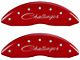 MGP Brake Caliper Covers with Cursive Challenger and R/T Logos; Red; Front and Rear (06-10 Charger Daytona R/T, R/T)