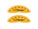 MGP Brake Caliper Covers with Cursive Charger Logo; Yellow; Front and Rear (06-10 Charger Daytona R/T, R/T)