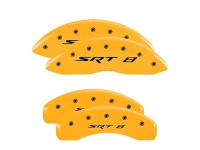 MGP Yellow Caliper Covers with SRT8 Logo; Front and Rear (06-14 Charger SRT8; 2016 Charger SRT 392)
