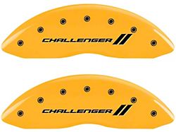 MGP Brake Caliper Covers with Challenger Stripes Logo; Yellow; Front and Rear (06-10 Charger Daytona R/T, R/T)