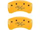 MGP Brake Caliper Covers with Challenger and Vintage R/T Logo; Yellow; Front and Rear (11-23 Charger R/T, SXT w/ Dual Piston Front Calipers; 15-17 AWD Charger SE w/ Dual Piston Front Calipers; 18-20 Charger Daytona, GT w/ Dual Piston Front Calipers)