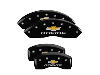 MGP Brake Caliper Covers with Chevy Racing Logo; Black; Front and Rear (97-04 Corvette C5)