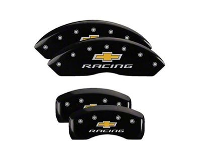 MGP Brake Caliper Covers with Chevy Racing Logo Logo; Black; Front and Rear (97-04 Corvette C5)