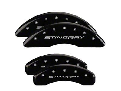 MGP Brake Caliper Covers with Stingray Logo; Black; Front and Rear (14-19 Corvette C7 Stingray w/ J55 Brake Package)