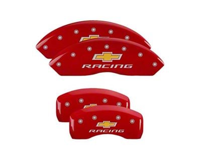 MGP Brake Caliper Covers with Chevy Racing Logo Logo; Red; Front and Rear (97-04 Corvette C5)
