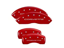 MGP Brake Caliper Covers with Corvette Logo; Red; Front and Rear (97-04 Corvette C5)