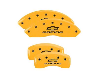 MGP Brake Caliper Covers with Chevy Racing Logo; Yellow; Front and Rear (97-04 Corvette C5)