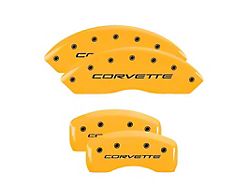 MGP Brake Caliper Covers with Corvette Logo; Yellow; Front and Rear (97-04 Corvette C5)