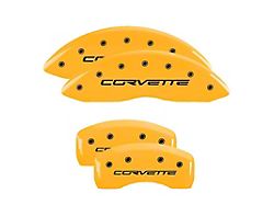 MGP Brake Caliper Covers with Corvette Logo; Yellow; Front and Rear (05-13 Corvette C6 Base)