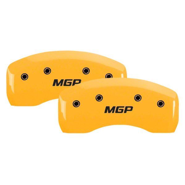 MGP Corvette Brake Caliper Covers with MGP Logo; Yellow; Front and