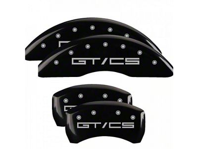 MGP Brake Caliper Covers with GT/CS Logo; Black; Front and Rear (15-23 Mustang GT w/ Performance Pack)